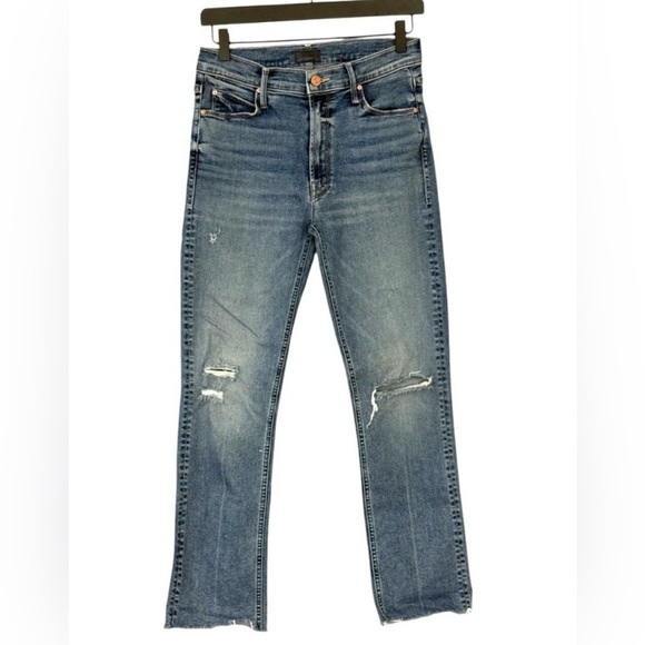 MOTHER Denim - Mother Women's The Mid Rise Dazzler Ankle Fray Jeans in Going in Circles Size 27